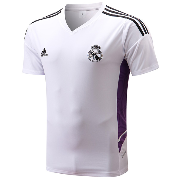 Real madrid training jersey soccer uniform men's shirt football short sleeve sport top t-shirt white 2022-2023